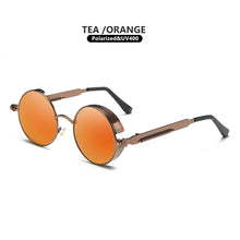 Load image into Gallery viewer, Classic Gothic Steampunk Sunglasses Polarized Men Women Vintage Round Glasses Metal Frame Blue UV400 lentes de sol
