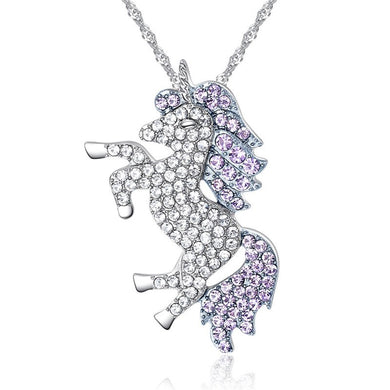 High Quality Crystal Unicorn Necklaces & Pendants Trendy Jewelry For Women Baby Gifts for Girls Rainbow Animal Necklace