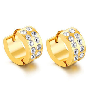 High Quality Fancy Design Gold Earring Women Stainless Steel Clip On Zircon Ear ring
