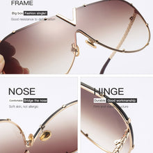 Load image into Gallery viewer, High Quality Italy Brand Designer Pilot Sunglasses Women Men Trendy Mirror Oversized Sun Glasses For Female Driving Eyewear 2022