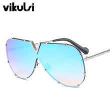 Load image into Gallery viewer, High Quality Italy Brand Designer Pilot Sunglasses Women Men Trendy Mirror Oversized Sun Glasses For Female Driving Eyewear 2022