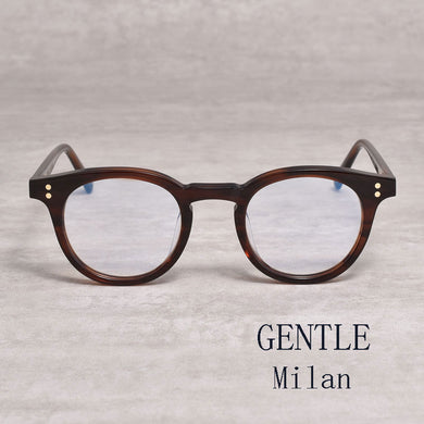 High Quality Korean Brand GENTLE  Milan Eyeglasses Frames Women Men Round Acetate Prescription Reading Glasses Frames With Case