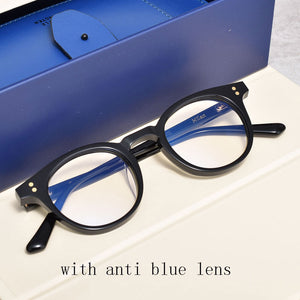 High Quality Korean Brand GENTLE  Milan Eyeglasses Frames Women Men Round Acetate Prescription Reading Glasses Frames With Case