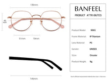 Load image into Gallery viewer, Lightweight Titanium Oval Round Glasses for Men Women Optical Prescription Eyeglasses Frame Korean oculos de grau
