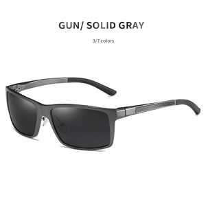 Mens Aluminum Sport Sunglasses Wrap-Around Rectangle Polarized Sun Glasses for Men Driving Sunglass Anti-glare 5089