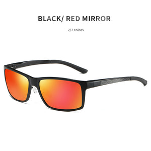 Mens Aluminum Sport Sunglasses Wrap-Around Rectangle Polarized Sun Glasses for Men Driving Sunglass Anti-glare 5089