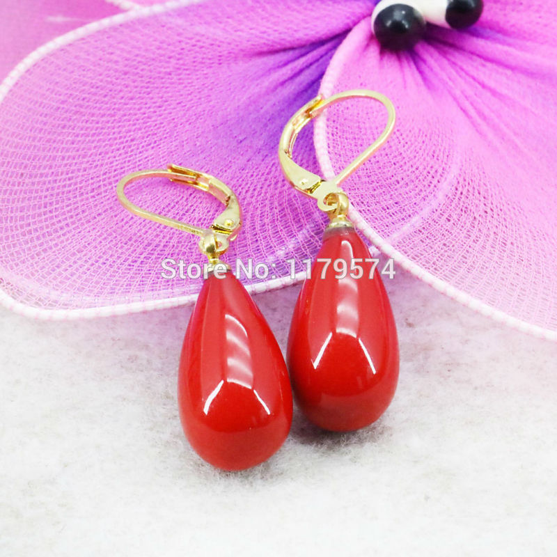 High Quality Natural Red Shell Pearl Earrings Ear Eardrop Water Tears Wedding Women Girls Gifts Jewelry making 10x18mm