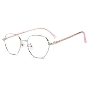 Myopia Glasses with Spring Hinges Metal Eyeglasses Frame Full Rim Eyewear Unisex Anti Blue Ray