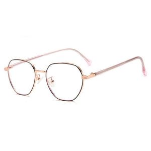 Myopia Glasses with Spring Hinges Metal Eyeglasses Frame Full Rim Eyewear Unisex Anti Blue Ray