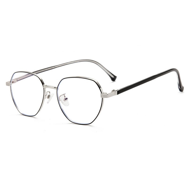 Myopia Glasses with Spring Hinges Metal Eyeglasses Frame Full Rim Eyewear Unisex Anti Blue Ray