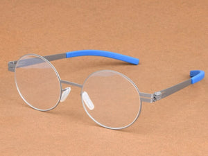 Retro Round No Screw Glasses Frame Handmade Men Vintage Optical Prescription Eyeglasses Business Women Spectacles