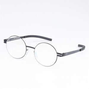 Retro Round No Screw Glasses Frame Handmade Men Vintage Optical Prescription Eyeglasses Business Women Spectacles
