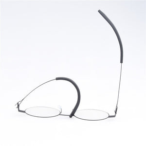 Retro Round No Screw Glasses Frame Handmade Men Vintage Optical Prescription Eyeglasses Business Women Spectacles