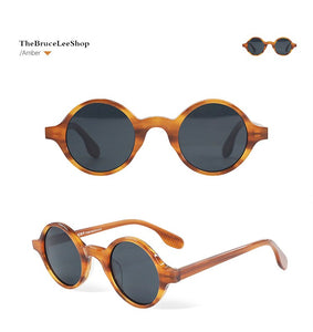 Retro Small Round Frame Polarized Sunglasses Men Personality Acetate Translucent Cat Eye Sunglasses Women vintage