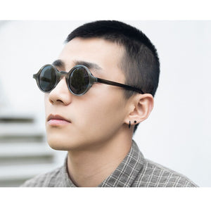 Retro Small Round Frame Polarized Sunglasses Men Personality Acetate Translucent Cat Eye Sunglasses Women vintage