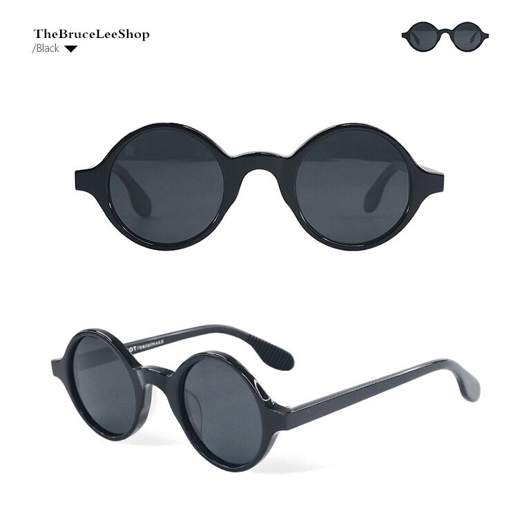 Retro Small Round Frame Polarized Sunglasses Men Personality Acetate Translucent Cat Eye Sunglasses Women vintage
