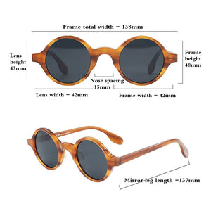 Retro Small Round Frame Polarized Sunglasses Men Personality Acetate Translucent Cat Eye Sunglasses Women vintage
