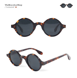 Retro Small Round Frame Polarized Sunglasses Men Personality Acetate Translucent Cat Eye Sunglasses Women vintage