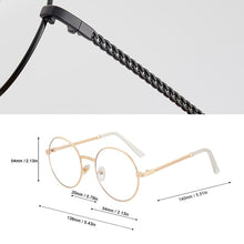 Load image into Gallery viewer, Round Anti Blue Light Glasses Women UV400 Chain Transparent Computer Eyeglasses Frames Oculos Lunette With Box