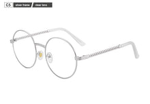 Load image into Gallery viewer, Round Anti Blue Light Glasses Women UV400 Chain Transparent Computer Eyeglasses Frames Oculos Lunette With Box