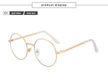 Load image into Gallery viewer, Round Anti Blue Light Glasses Women UV400 Chain Transparent Computer Eyeglasses Frames Oculos Lunette With Box