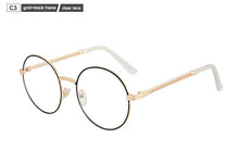 Load image into Gallery viewer, Round Anti Blue Light Glasses Women UV400 Chain Transparent Computer Eyeglasses Frames Oculos Lunette With Box