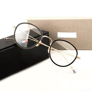 High Quality Round Shaped Acetate TB905 Glasses Frame Men Retro Eyeglasses Women Myopia Reading Oculos De Grau With Original Box