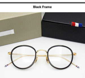 High Quality Round Shaped Acetate TB905 Glasses Frame Men Retro Eyeglasses Women Myopia Reading Oculos De Grau With Original Box
