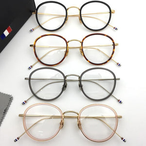 High Quality Round Shaped Acetate TB905 Glasses Frame Men Retro Eyeglasses Women Myopia Reading Oculos De Grau With Original Box