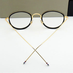 High Quality Round Shaped Acetate TB905 Glasses Frame Men Retro Eyeglasses Women Myopia Reading Oculos De Grau With Original Box
