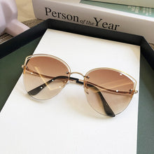 Load image into Gallery viewer, High Quality Sexy Elegant Woman Rimless Sunglasses Lady Metal Cat Eye Shades  Wine Red Sun Glasses Female zonnebril dames