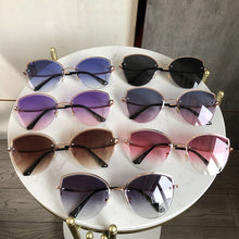 Load image into Gallery viewer, High Quality Sexy Elegant Woman Rimless Sunglasses Lady Metal Cat Eye Shades  Wine Red Sun Glasses Female zonnebril dames