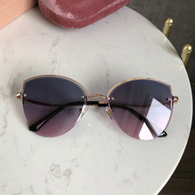 Load image into Gallery viewer, High Quality Sexy Elegant Woman Rimless Sunglasses Lady Metal Cat Eye Shades  Wine Red Sun Glasses Female zonnebril dames