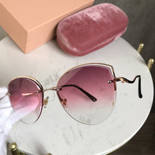 Load image into Gallery viewer, High Quality Sexy Elegant Woman Rimless Sunglasses Lady Metal Cat Eye Shades  Wine Red Sun Glasses Female zonnebril dames