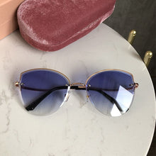 Load image into Gallery viewer, High Quality Sexy Elegant Woman Rimless Sunglasses Lady Metal Cat Eye Shades  Wine Red Sun Glasses Female zonnebril dames
