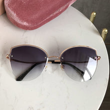 Load image into Gallery viewer, High Quality Sexy Elegant Woman Rimless Sunglasses Lady Metal Cat Eye Shades  Wine Red Sun Glasses Female zonnebril dames