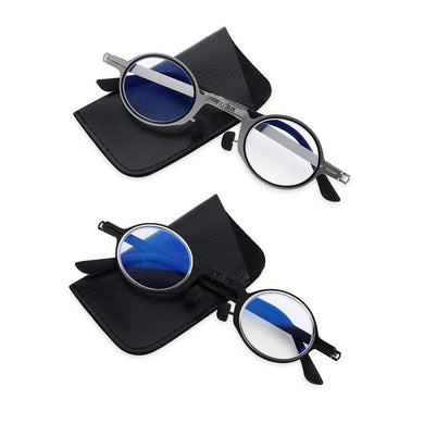 High-Quality Spring Hinge Compact Foldable Presbyopia Glasses Blue Light Blocking Readers Reading Glasses with Case