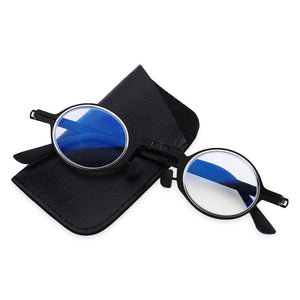 High-Quality Spring Hinge Compact Foldable Presbyopia Glasses Blue Light Blocking Readers Reading Glasses with Case