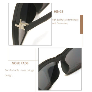Ultem Eyeglasses Frame Men Snap-On Magnet Sunglasses Polarized Clip On Glasses Square Women Myopia Frame Mens