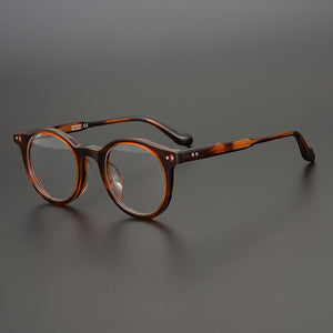 High Quality Vintage Round Acetate Glasses Frame Men Women  Retro Circle Prescription Eyeglasses Myopia Optical Eyewear