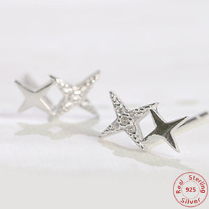 High Quality Zircon Geometry Star Rhinestone Earrings Fashion Jewelry 925 Sterling Sliver Earrings for Women
