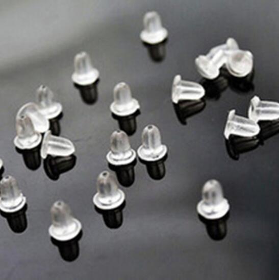 High Quality d001. 100 / Lot Earrings Jewelry Accessories Bullet Plastic Ear Plugging / Blocked, Earring Back, Diy