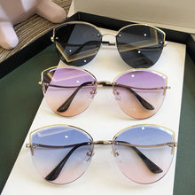 Load image into Gallery viewer, High Quality women's Oval Cat Eye Sunglasses Lady Metal Rimless shades Luxury Sunglasses Female Driving Glasses zonnebril dames