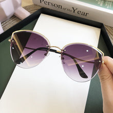 Load image into Gallery viewer, High Quality women's Oval Cat Eye Sunglasses Lady Metal Rimless shades Luxury Sunglasses Female Driving Glasses zonnebril dames