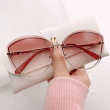 Carica l'immagine nel visualizzatore di Gallery, High Quality women's Oval Rimless Sunglasses Lady Metal Cay Eye Shades for Women Driving Glasses Sonnenbrille zonnebril dames