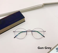 Carica l&#39;immagine nel visualizzatore di Gallery, Alta qualità Danimarca Design del marchio Occhiali miopia Occhiali da vista Montatura da uomo Ultraleggera senza viti Rotonda Filo d&#39;oro Montatura in titanio puro