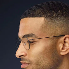 Carica l&#39;immagine nel visualizzatore di Gallery, Alta qualità Danimarca Design del marchio Occhiali miopia Occhiali da vista Montatura da uomo Ultraleggera senza viti Rotonda Filo d&#39;oro Montatura in titanio puro