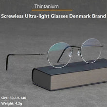 Load image into Gallery viewer, High Quatity Denmark Brand Designer Glasses Frame Pure Titanium Round Eyewear Eyeglasses Men Woman Prescription Optical Lenses