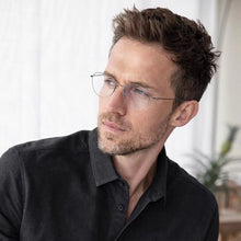 Load image into Gallery viewer, High Quatity Denmark Brand Eyeglasses Men Pure Titanium Myopia Glasses Frame Men&#39;s Screwless Ultralight Round Eyewear Oval Lens