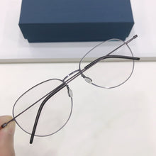 Load image into Gallery viewer, High Quatity Denmark Brand Eyeglasses Men Pure Titanium Myopia Glasses Frame Men&#39;s Screwless Ultralight Round Eyewear Oval Lens